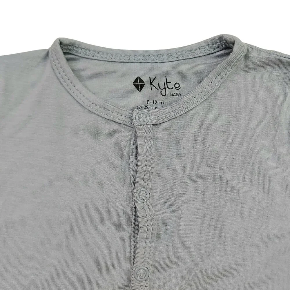 Kyte Baby Romper Pajama 6/12 Months Gray Snaps Sleepwear Soft Fabric